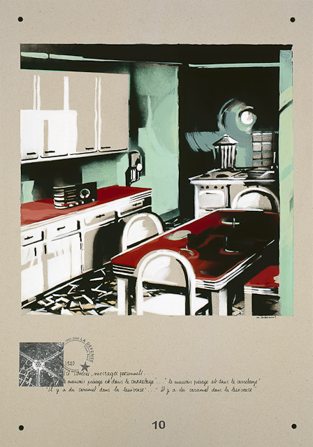 Secrets Défense - Acrylique sur carton par Michelle Auboiron - Récit autobiographique Dans ma maison, 37 rue Marengo Ã  Courbevoie