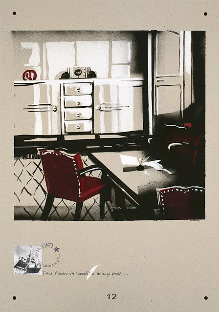 Secrets Défense - Acrylique sur carton par Michelle Auboiron - Récit autobiographique Dans ma maison, 37 rue Marengo Ã  Courbevoie