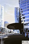 Acrylique sur toile de Paris la Défense par Michelle Auboiron