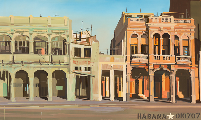 Peinture de Cuba - Le Malecon Ã  la Havane - Acrylique sur toile de Michelle Auboiron