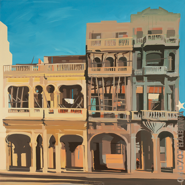Peinture sur le Malecon de la Havane par Michelle Auboiron
