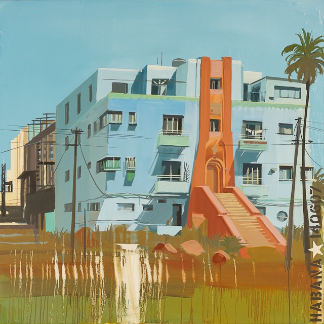 Acrylique sur toile de Michelle Auboiron - Miramar - La Havane - Cuba