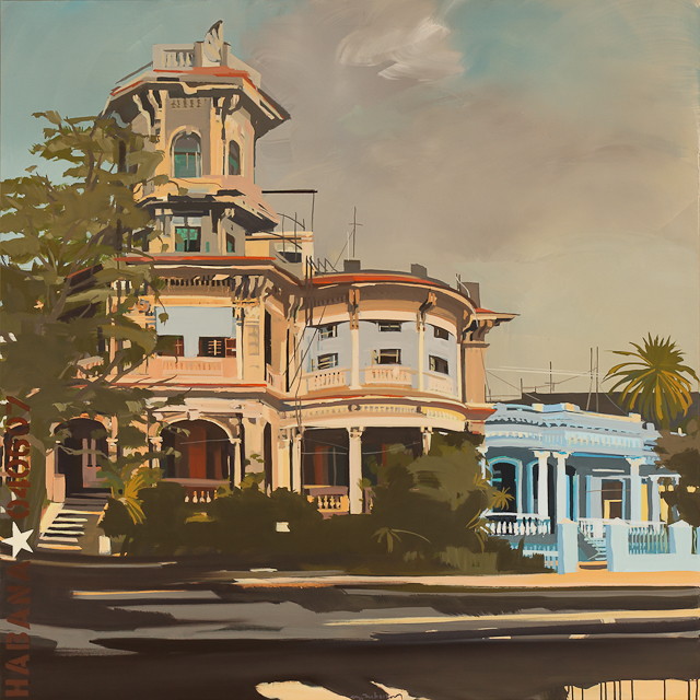 Tableau de la Havane par Michelle Auboiron - La maison tour