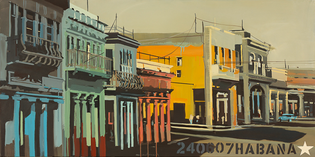 Les colonnes de la Havane - Peinture de Michelle Auboiron