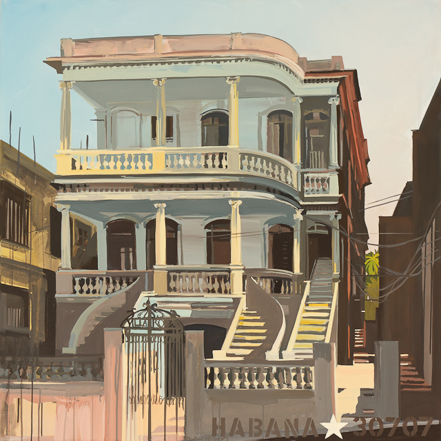 La Villa Rosa Ã  la Havane - Peinture par Michelle Auboiron
