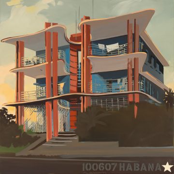 La Villa Papillon - Peinture d'architecture de le Havane par Michelle Auboiron