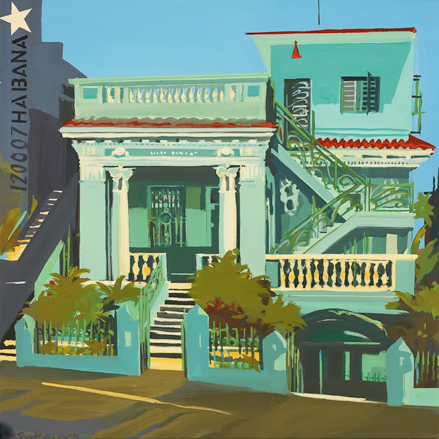 Peinture des maisons de la Havane par Michelle Auboiron
