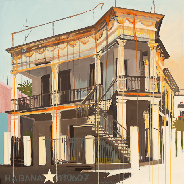Peinture de Michelle Auboiron - Les villas de la Havane