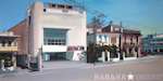 Le Mara - Vieux cinéma de la Havane - Peinture par Michelle Auboiron