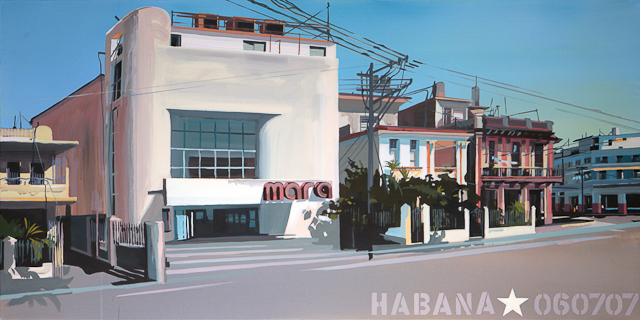 Le Mara - Vieux cinéma de la Havane - Tableau de Michelle Auboiron