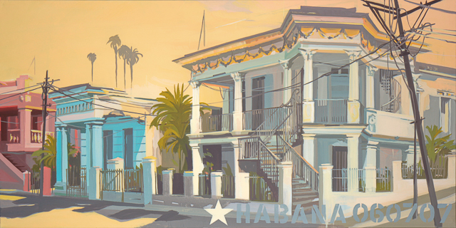 Peinture d'architecture de la Havane par Michelle Auboiron