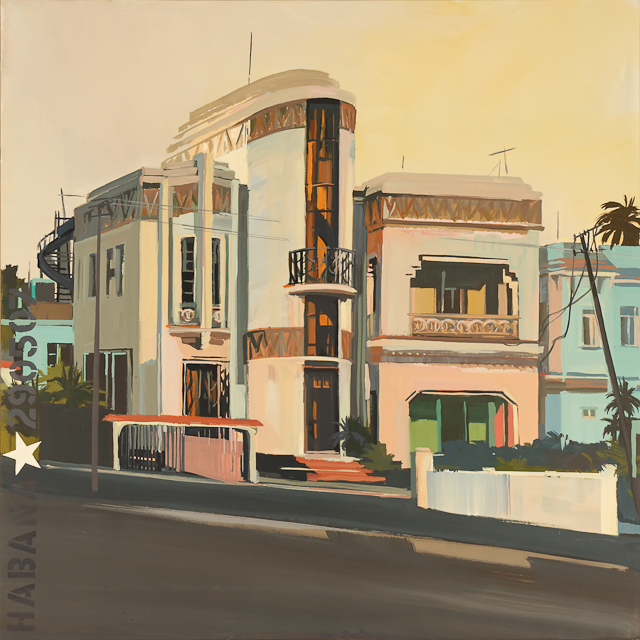 Villa 1930 Ã  la Habana - Acrylique sur toile de Michelle AUBOIRON