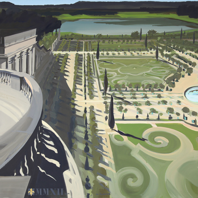 Les Jardins de l'Orangerie - Peinture du Parc du Château de Versailles par Michelle AUBOIRON