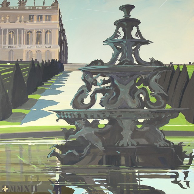 La Fontaine de la Pyramide - Peinture du Parc du Château de Versailles par Michelle AUBOIRON