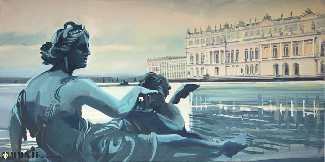 Peinture live du Parc du Château de Versailles par Michelle AUBOIRON