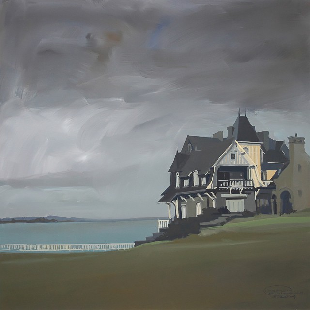 Peinture de la Villa Les Terrasses Ã  Saint Briac sur Mer par Michelle AUBOIRON