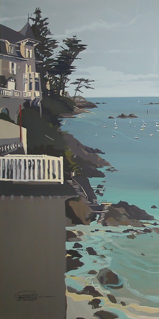 Peinture de Dinard par Michelle Auboiron - Villa Ã  Saint Lunaire