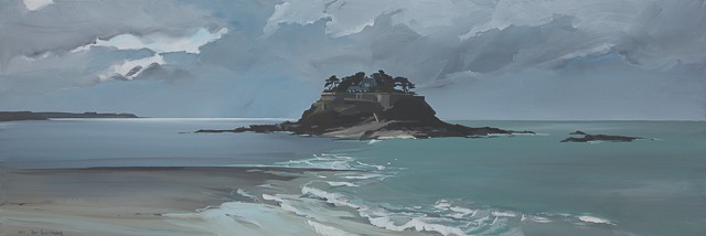 Peinture de la presqu'ïle Duguesclin par Michelle AUBOIRON