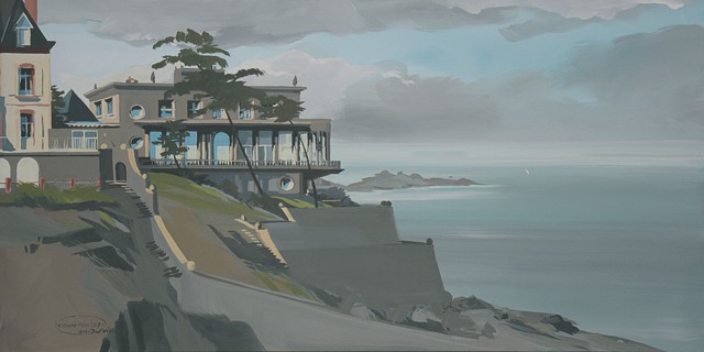 Peinture de la Villa Greystone Ã  Dinard par Michelle Auboiron