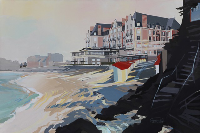 Peinture du grand HÃ´tel de Saint Lunaire par Michelle AUBOIRON