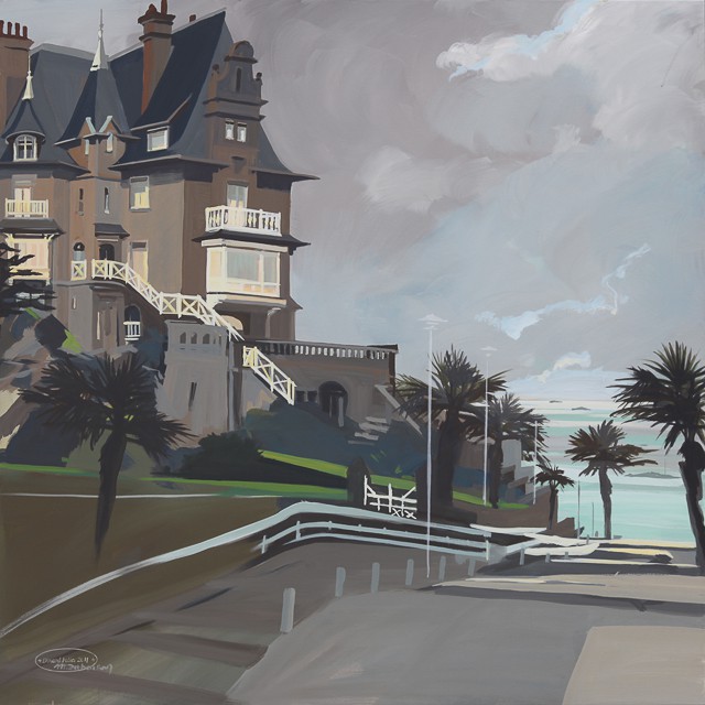 Peinture de la Villa Rosavel Ã  Saint Enogat par Michelle AUBOIRON