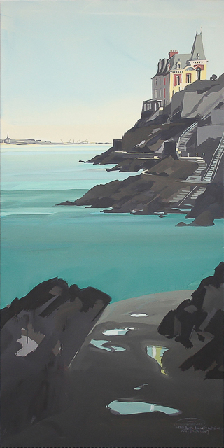 Peinture de Dinard par Michelle Auboiron - Villa Rochebrune