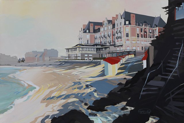 Peinture du grand Hôtel de Saint Lunaire par Michelle AUBOIRON