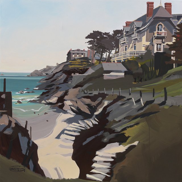 Villas à Saint Lunaire - Peinture de Michelle Auboiron