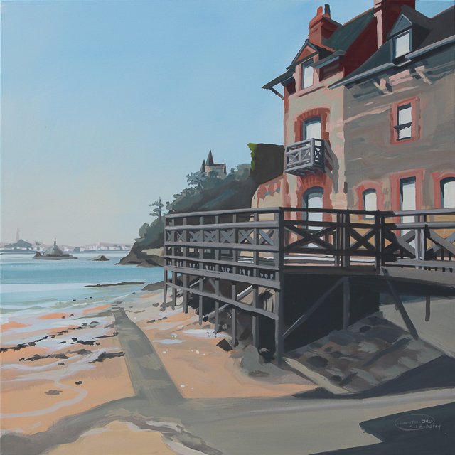 Plage du Four à Chaux à Saint Servan sur Mer - Peinture par Michelle AUBOIRON
