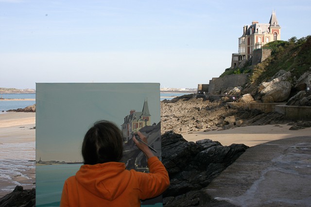 Peinture en direct en Bretagne par Michelle AUBOIRON
