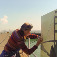 Michelle-Auboiron-Bridges-of-Fame-peinture-live-New-York-San-Francisco-2003--7 thumbnail