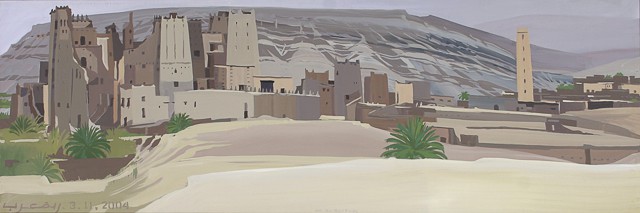 Peinture du Sud marocain par Michelle AUBOIRON