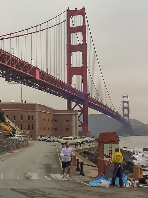 Peinture live des ponts américains de New York et San Francisco par Michelle Auboiron