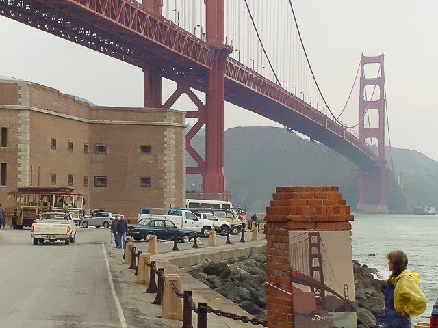 Peinture live des ponts américains de New York et San Francisco par Michelle Auboiron