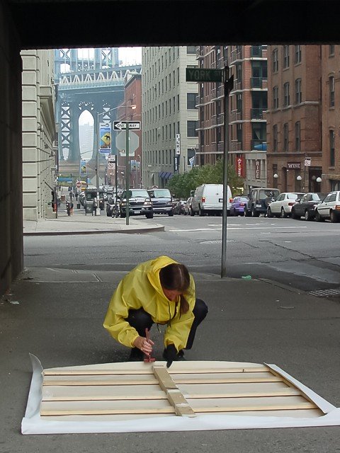Peinture live des ponts américains de New York et San Francisco par Michelle Auboiron