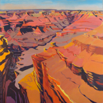 Peinture du Grand Canyon par Michelle Auboiron - Mather Point