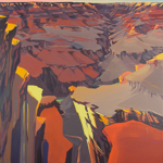 Peinture du Grand Canyon par Michelle Auboiron - Yavapai Point