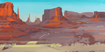 Peinture de l'Ouest américain par Michelle Auboiron - Monument Valley - Utah