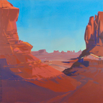 Peinture de l'Ouest américain par Michelle Auboiron - Monument Valley - Arizona - Utah
