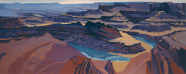 Peinture de l'Ouest américain par Michelle Auboiron - Dead Horse Point - Moab - Utah