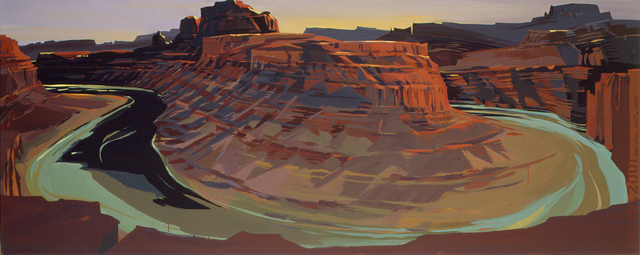Peinture de l'Ouest américain par Michelle Auboiron - Canyonland - Potash Road - Moab - Utah