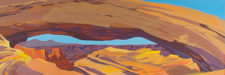 Peinture de l'Ouest américain par Michelle Auboiron - Mesa Arch - Arches National Park - Moab - Utah