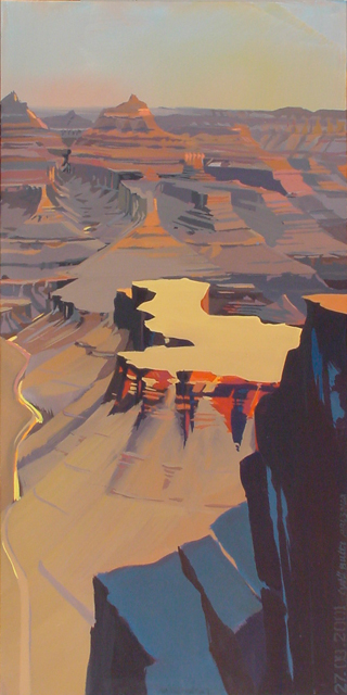 Peinture de l'Ouest américain par Michelle Auboiron - Grand Canyon - Arizona - Lyell Butte