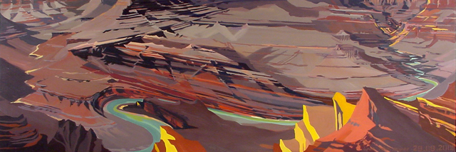 Peinture de l'Ouest américain par Michelle Auboiron - Grand Canyon - Arizona - Lipan Point
