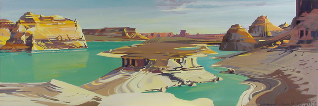 Peinture de l'Ouest américain par Michelle Auboiron - Lake Powell - Utah - Page