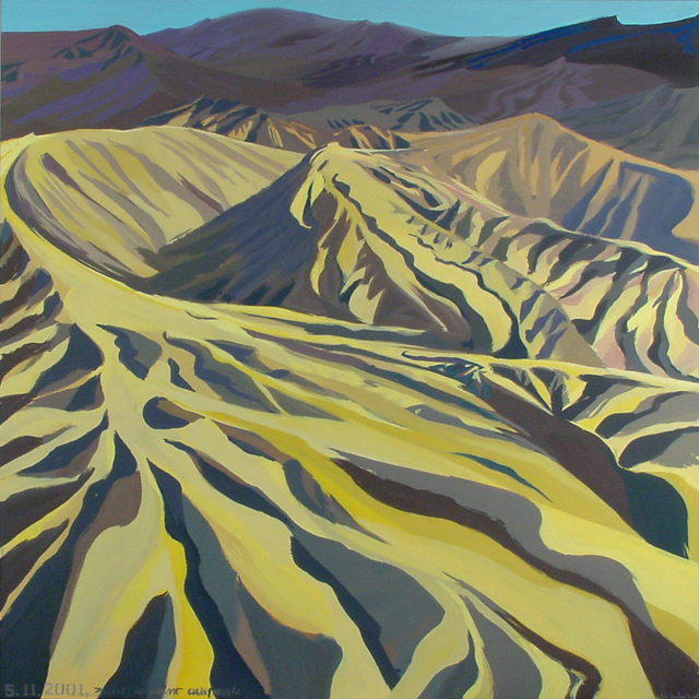 Peinture de l'Ouest américain par Michelle Auboiron - Zabriskie Point - Death Valley - California