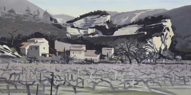 Oppède le Vieux - Les carrières - Peinture du Lubéron par Michelle AUBOIRON