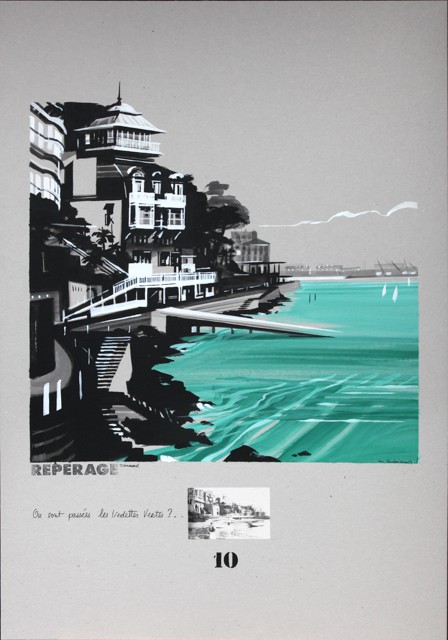 Peinture de Dinard par Michelle Auboiron - Acrylique sur carton 100 x 70 cm