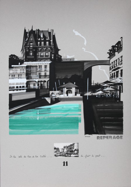 La cale et le Bric Ã  Brac - Peinture de Dinard par Michelle Auboiron - Acrylique sur carton 100 x 70 cm