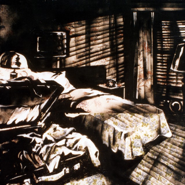 Peintures de Michelle Auboiron - Série Central HÃ´tel - Acrylique et bombe sur papier peint.